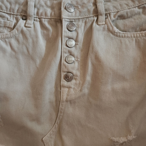 EUC We The Free/ Free People Beige Button-Up Denim Skirt, Size 29 - Picture 2 of 6